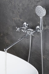 Смеситель Lemark Practica LM7541C универсальный с плоским поворотным изливом 300 мм