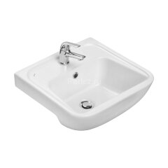 Раковина подвесная Santek &quot;Лонги-50&quot; 500х420х195 фарфор, 1 отверстие под смеситель, белая (1.WH50.1.