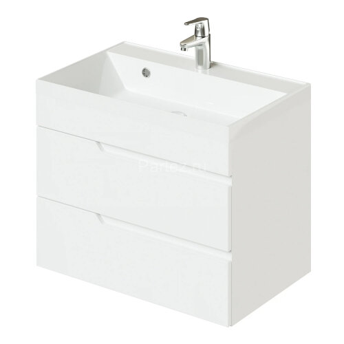 Комплект тумба Итана Sky 70 (600х450х560) подвесная, с раковиной Clarissa 70, белый глянец (CS000916