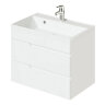 Комплект тумба Итана Sky 70 (600х450х560) подвесная, с раковиной Clarissa 70, белый глянец (CS000916