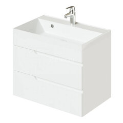 Комплект тумба Итана Sky 70 (600х450х560) подвесная, с раковиной Clarissa 70, белый глянец (CS000916