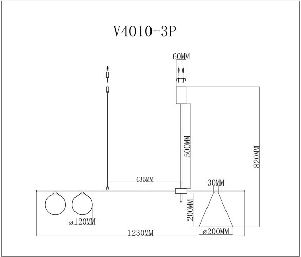 Подвесной светильник Moderli V4010-3P