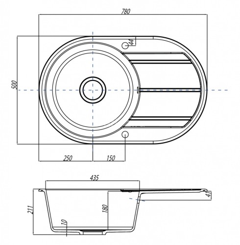 Кухонная мойка AQUATON Верона, серый шелк (1A710032VR250)