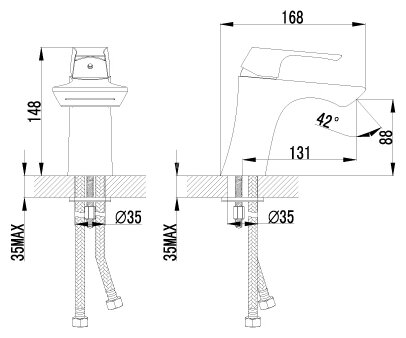 Смеситель Lemark Unit LM4546C для раковины с каскадным изливом