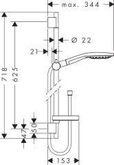 27802400 Raindance Душевой набор Raindance Select 150 / Unica'S Puro 0,65 m