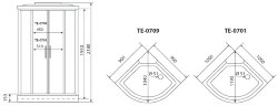 Timo eco TE-0709 Р душевая кабина (90*90*215), шт
