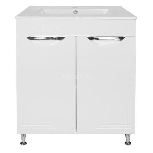 Комплект тумба Loranto Верона 60 (610х470х815) напольная, с раковиной Leon 60, белый (CS00089609)