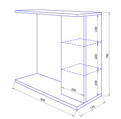 Зеркало-шкаф Loranto Модерн 80 правостороннее