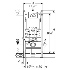Инсталляция для подвес. унитаза Duofix, 112 см, со смыв. бачком 3/6 л, клавиша Delta 21 хром глянец,