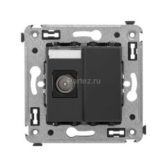 Розетка телевизионная одиночная TV 1-м СП Avanti &quot;Черный матовый&quot; DKC 4412503