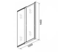 Шторка для ванны раздвижная Azario Merrit 100х140 цвет профиля черный (AZ-NF6122 1000 BLACK)