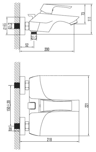 Смеситель Lemark Unit LM4502C для ванны