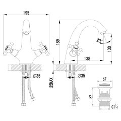 Смеситель Lemark Vintage LM2806B для раковины