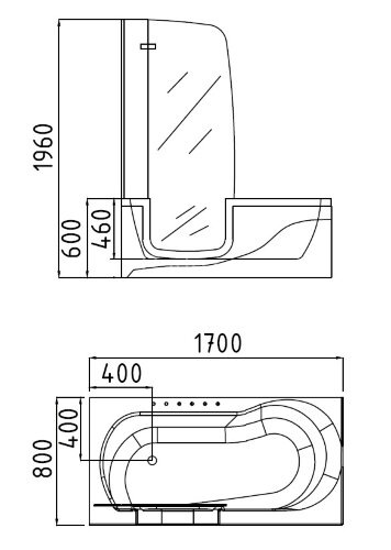 Акриловая ванна Gemy G9246 B L