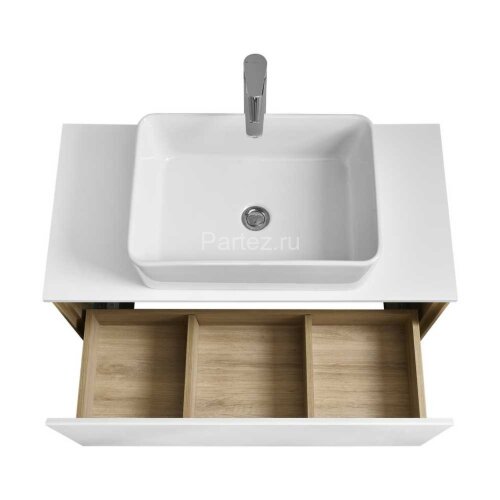 Тумба под раковину Aquaton Либерти 90 дуб эльвезия, белый глянец (1A279901LYC70)