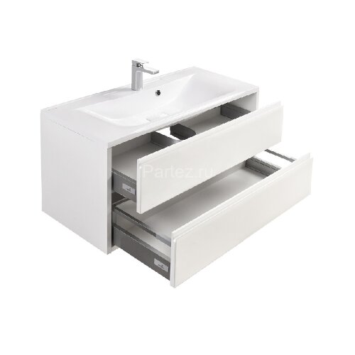 Тумба под раковину AQUATON Римини 100 подвесная, белый глянец (1A232801RN010)