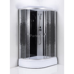 Душевая кабина Loranto 120x80x215 правая, поддон 13 см, 4 мм прозрачное стекло с рисунком "мозайка" (CS-1200-13ТМ/М R)