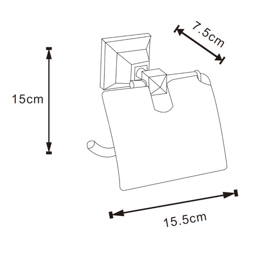 Бумагодержатель AZARIO ALTRE с крышкой, черный матовый (AZ96010B)