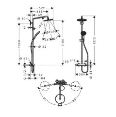 27115000 Raindance Select Raindance Select 240 Showerpipe, ½’