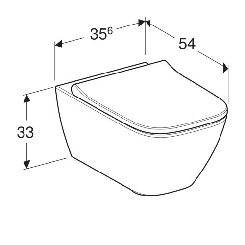 Унитаз подвесной Geberit SMYLE SQUARE безободковый, с сиденьем микролифт (500.683.01.1)