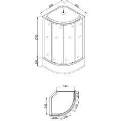 Душевая кабина Loranto 80x80x215 поддон 25 см, 4 мм прозрачное стекло с рисунком "мозайка" (CS-800-25ТМ/М)