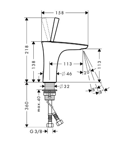 15070400 PuraVida Смеситель для раковины, однорычажный