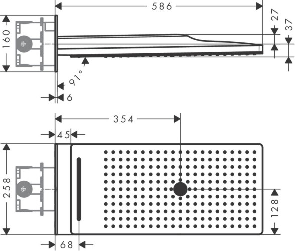 24001600 Rainmaker Select Верхний душ 580 3jet, черный/хром
