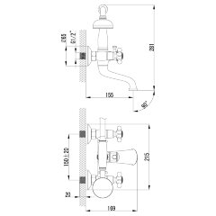 Смеситель Lemark Vintage LM2812B для ванны