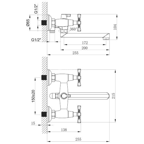 Смеситель Lemark Benefit LM2513C универсальный