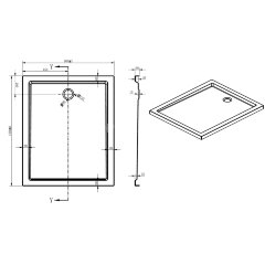 Поддон акриловый Lotanto 120х90х5 в комплекте с сифоном (CS-90185-120*90)