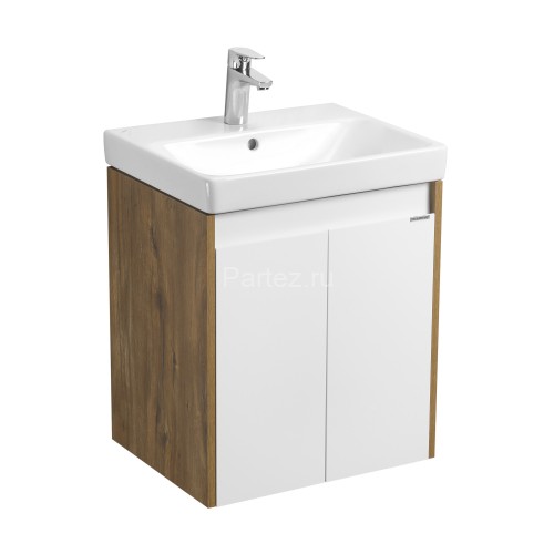 Тумба под раковину AQUATON Сканди 55 Doors универсальная, Белый/Дуб Рустикальный (1A278801SDZ90)