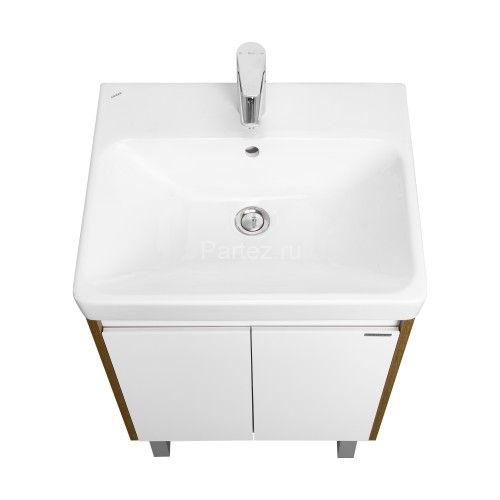 Тумба под раковину AQUATON Сканди 55 Doors универсальная, Белый/Дуб Рустикальный (1A278801SDZ90)