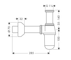 52010000 Сифон-стакан, 1¼’