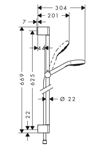 26561400 Croma Select S Душевой набор Croma Select S Multi EcoSmart 9 л/мин 0.65 м