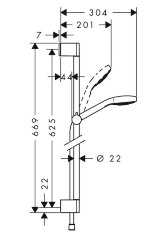 26561400 Croma Select S Душевой набор Croma Select S Multi EcoSmart 9 л/мин 0.65 м