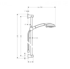 27843000 Raindance Душевой набор Raindance Classic 100 AIR3jet/Unica'Classic 0,65 м, ½’ цена