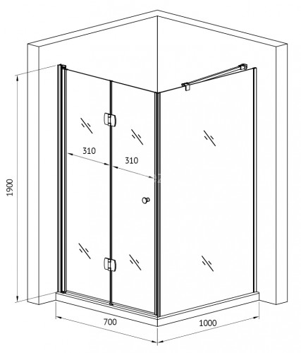 Душевой уголок Gemy Dutch Windmill S37193A-D100