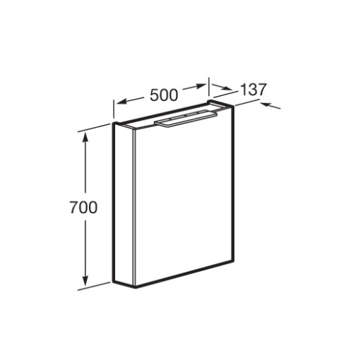 Зеркало-шкаф Roca Oleta 50 правый, капучино (A857644515)