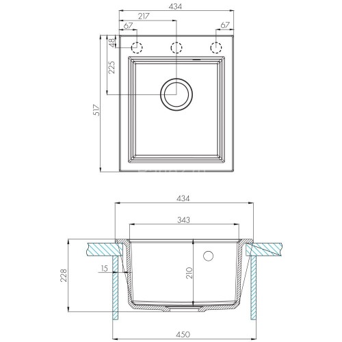 Кухонная мойка Aquaton Линеа, песочный (1A732932LW220)