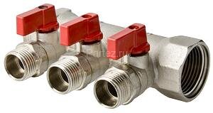 Коллектор с отсекающими кранами 3/4"х2х1/2" VALTEC