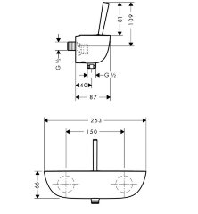 15672400 PuraVida Смеситель для душа, однорычажный, ВМ, ½’
