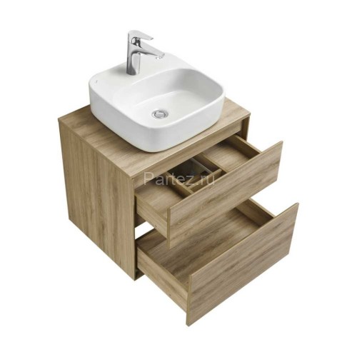 Тумба под раковину Aquaton Либерти 60, 2 ящика, дуб эльвезия (1A279401LYC70)