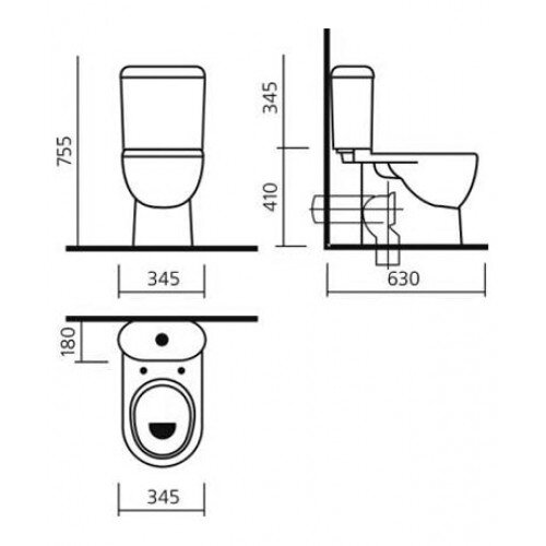 Унитаз-компакт Sanita Luxe Art напольный, с сиденьем микролифт (ARTSLCC01040622)