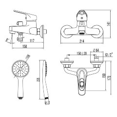 Смеситель Lemark Luna LM4134C для ванны