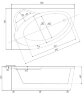 Ванна акриловая AZARIO LAURA асимметричная 170*110 см левая (AV.0052170)