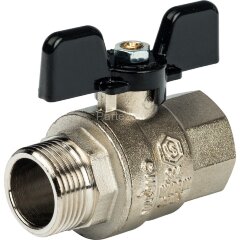 Кран шаровой полнопроходной ВР/НР бабочка 3/4&quot; Stout