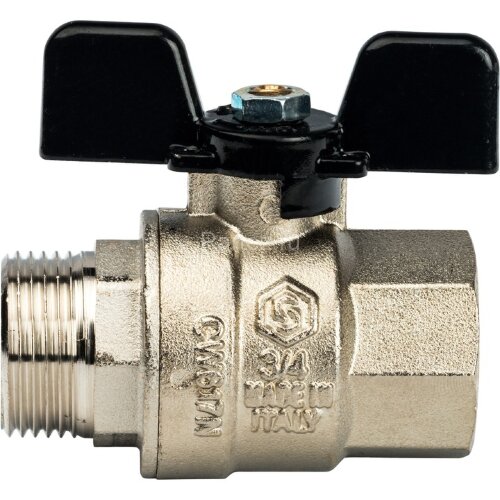 Кран шаровой полнопроходной ВР/НР бабочка 3/4" Stout