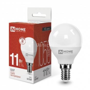 Лампа светодиодная LED-ШАР-VC 11Вт шар 4000К нейтр. бел. E14 1050лм 230В IN HOME 4690612020594