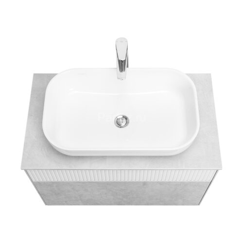 Тумба под раковину AQUATON Марбл 80 800х460х530 подвесная, Слэйт/Белый матовый (1A276201MH4C0)