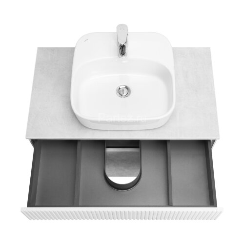 Тумба под раковину AQUATON Марбл 80 800х460х530 подвесная, Слэйт/Белый матовый (1A276201MH4C0)